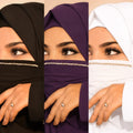 Diamond Handwork Premium Hijab Friendly Mask black white purple