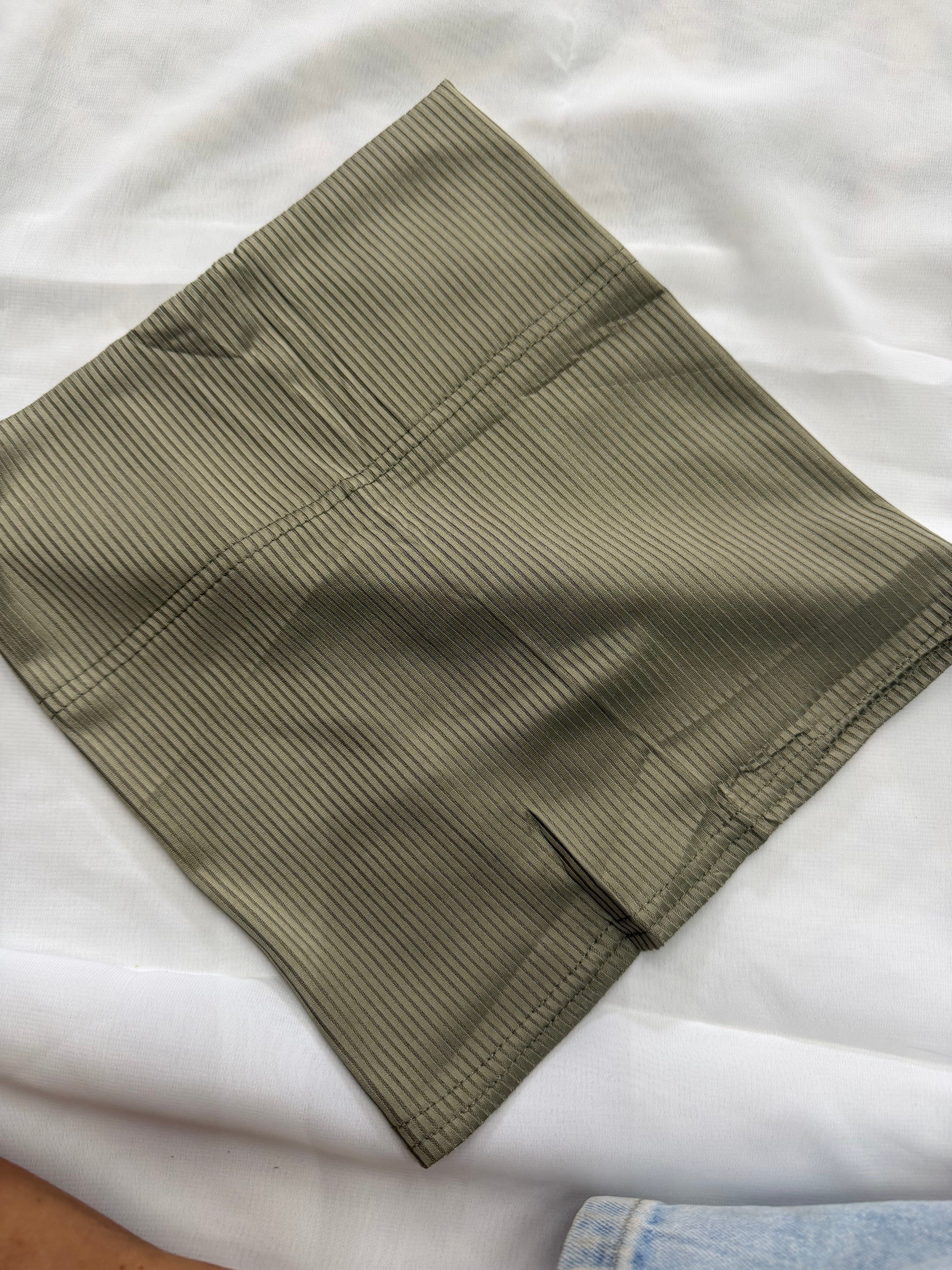SEA GREEN RIBBED HIJAB TUBE CAP