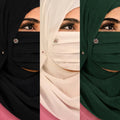 Floral Brooch Pleated Mask pack of 3