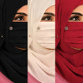 Premium Floral Brooch Pleated Mask pack of 3
