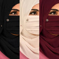 Premium Floral Brooch Pleated Mask pack of 3