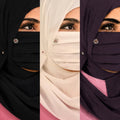 Premium Floral Brooch Pleated Mask pack of 3