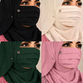 Premium Floral Brooch Pleated Mask pack of 4