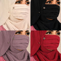Premium Floral Brooch Pleated Mask pack of 4