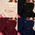 Premium Floral Brooch Pleated Mask pack of 4