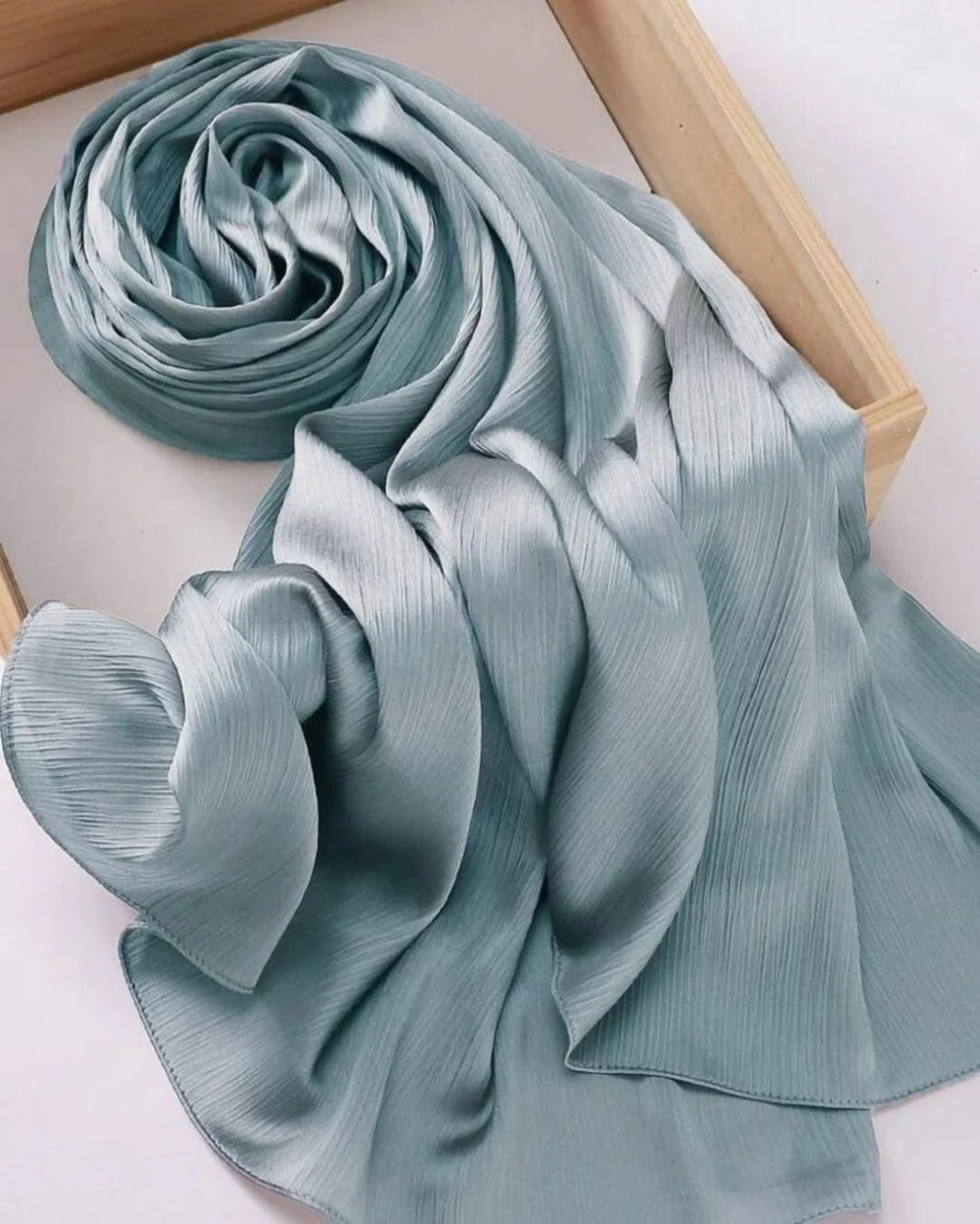Muna Satin Hijab Aqua Mist