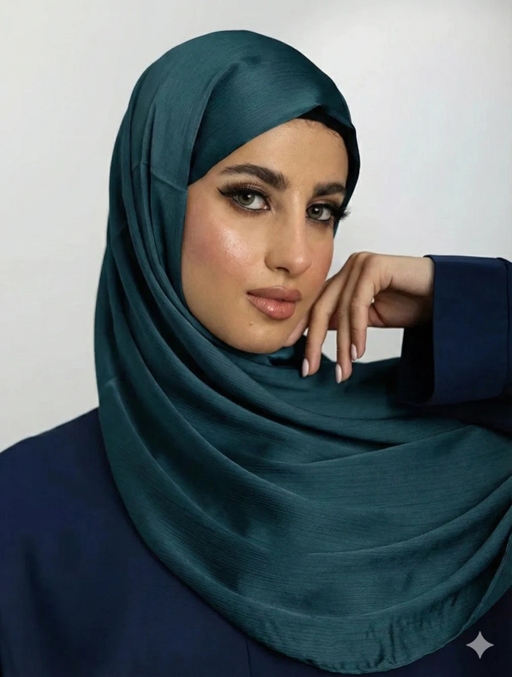 Muna Satin Hijab Blue Green