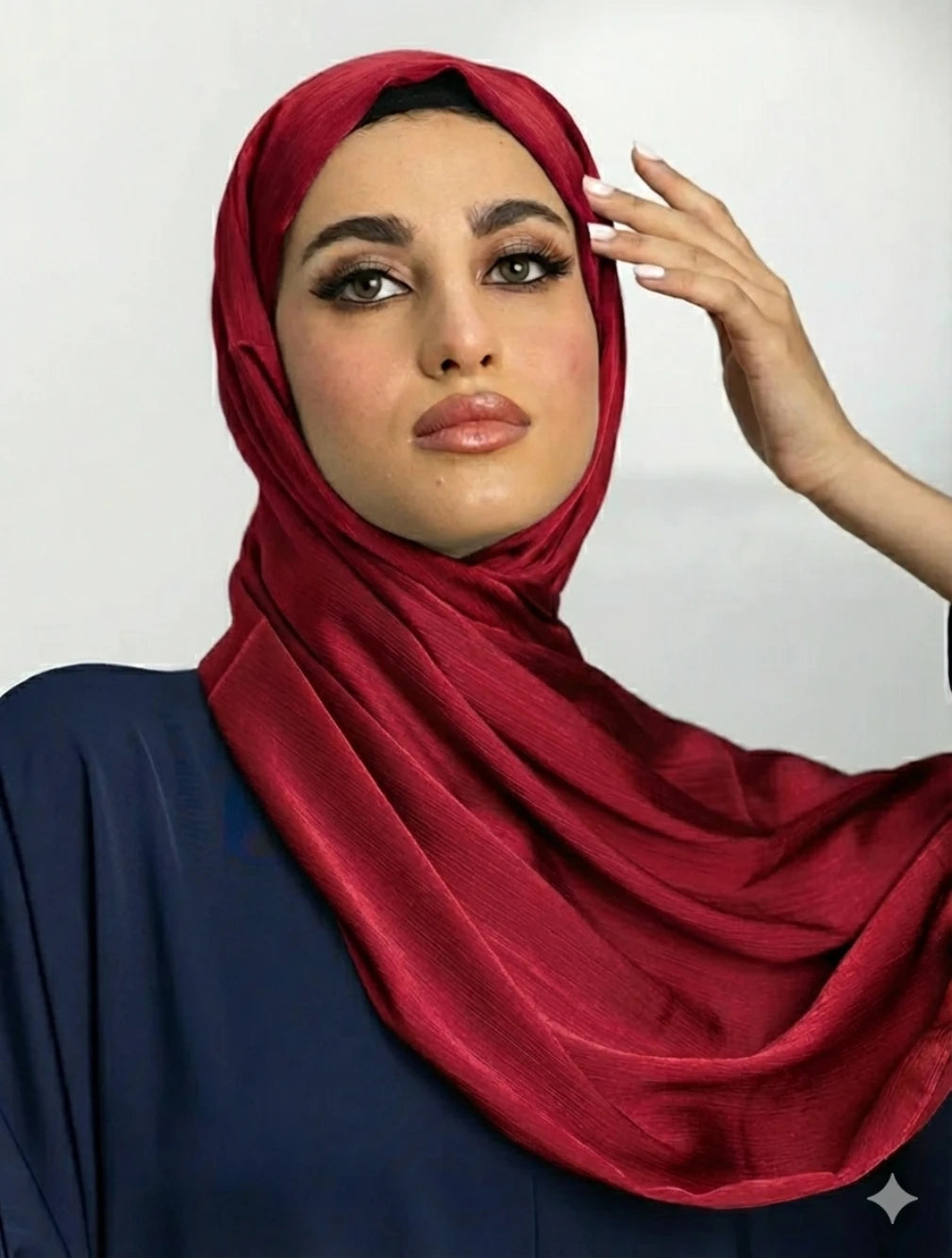 Muna Satin Hijab Cherry Red
