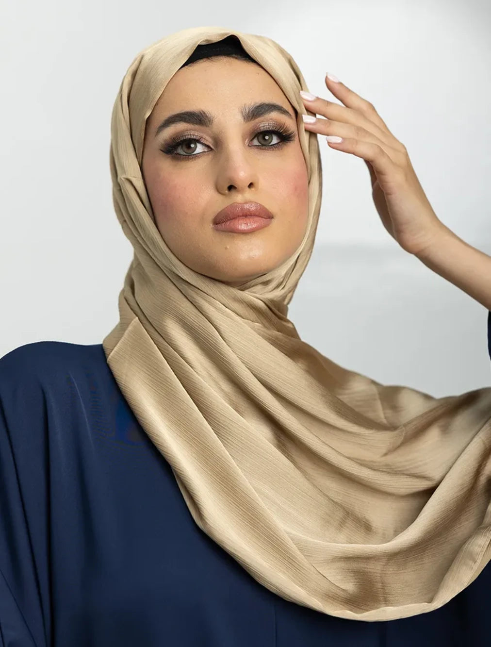 Muna Satin Hijab Light Khaki