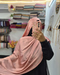 Muna Satin Hijab Peach Pink