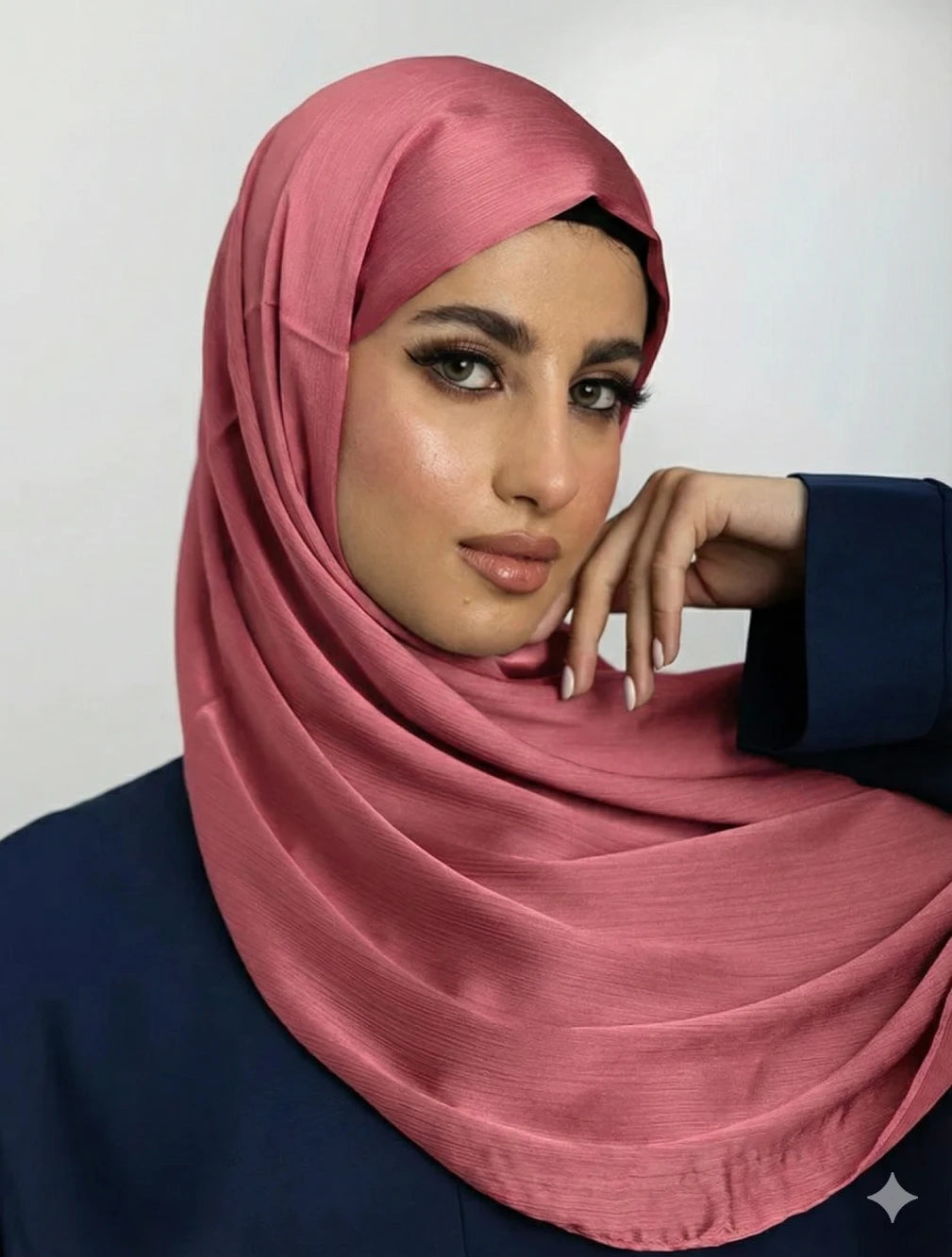 Muna Satin Hijab Rose Pink