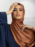 Muna Satin Hijab rust brown
