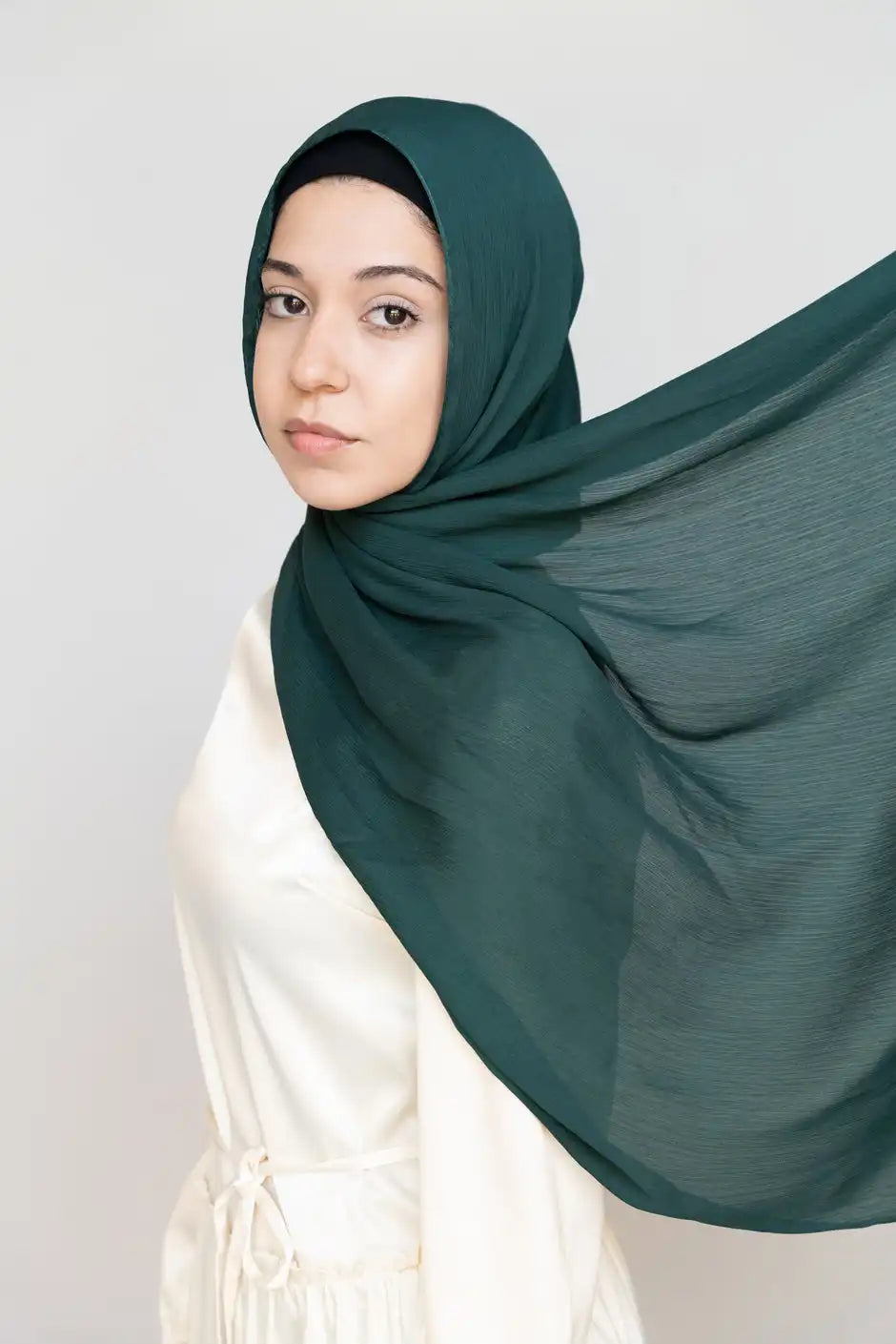 Muna Satin Black Bottle Green