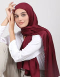 Muna Satin Maroon Red