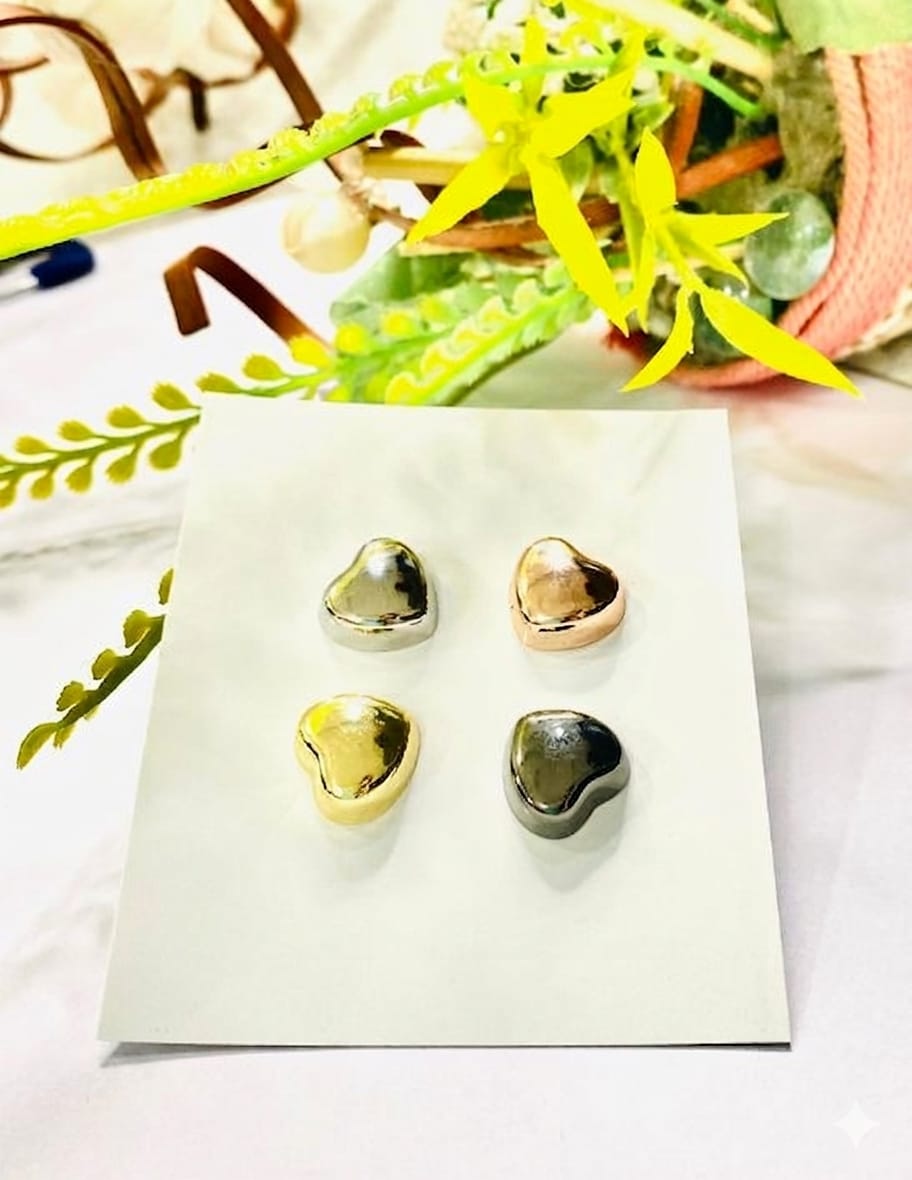 LUXURY GLOSSY HEART MAGNETIC PINS (SET OF 4)