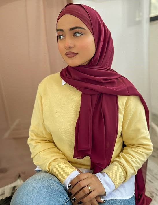 maroon Georgette hijab