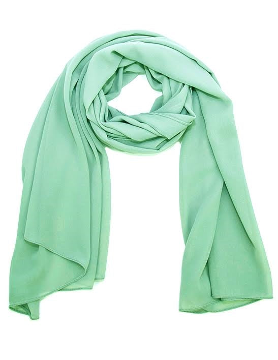 C green Georgette hijab