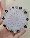 Black & Pearl White Gold-Toned Straight Pins hijab