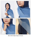 Elegant Blue Ombré Chiffon Hijab