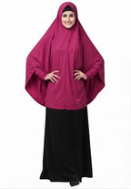 Elegant Magenta Long Khimar – Premium Overhead Hijab