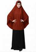 Magenta Long Khimar – Overhead Hijab with Smocked Lace Cuffs