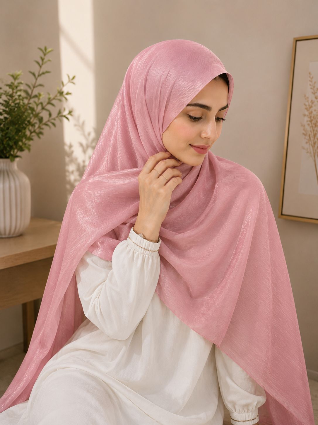 Premium Shimmer Organza Hijab for Women