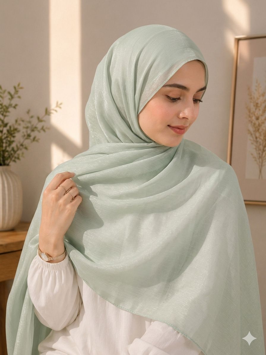 Premium Shimmer Organza Hijab for Women