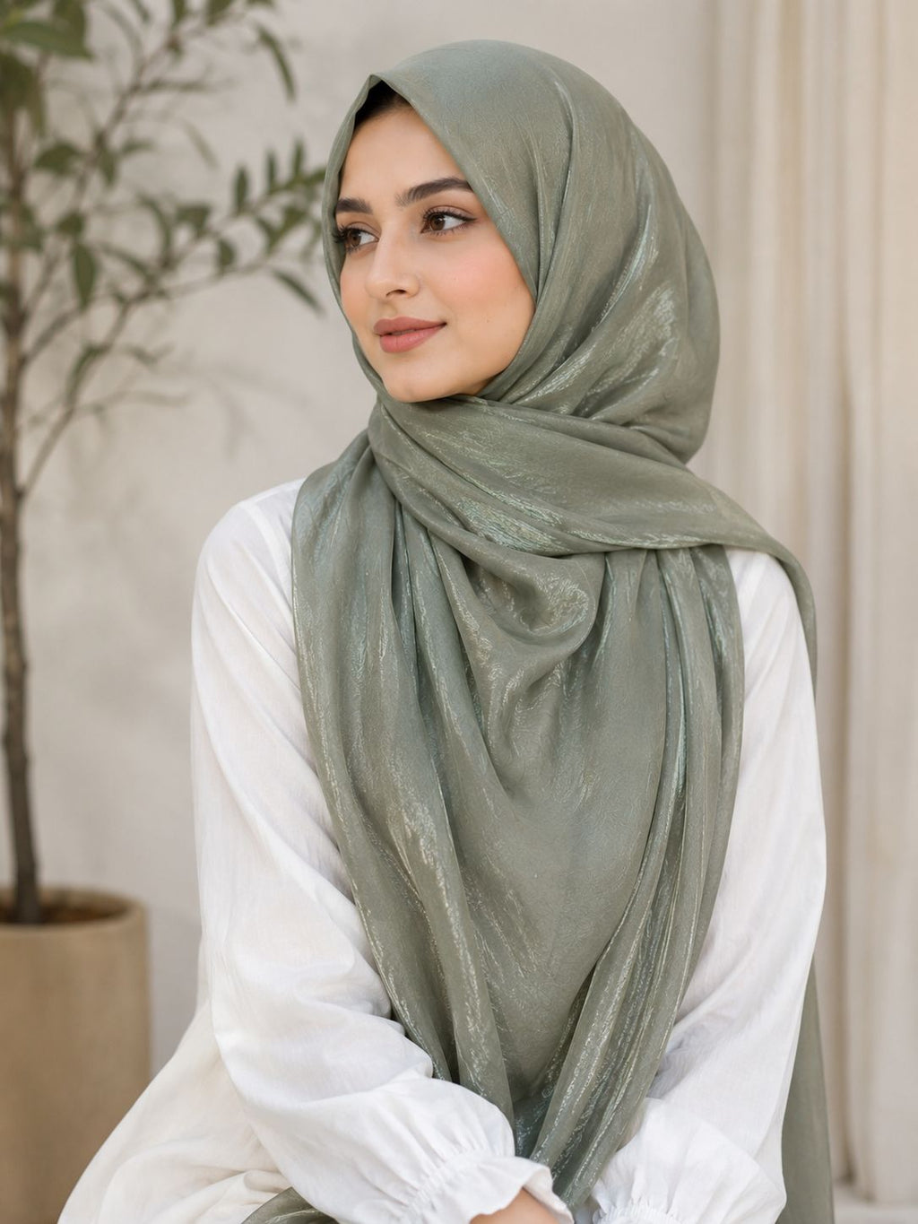 Luxury Crystal Organza Shimmer Hijab