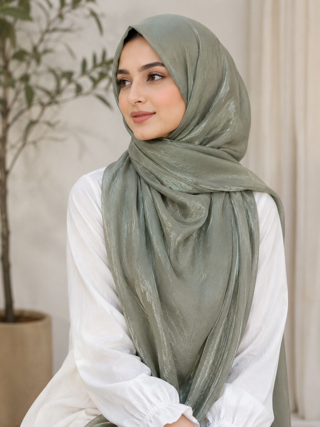 Luxury Crystal Organza Shimmer Hijab