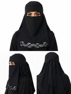 Premium Designer Laser Cut Nose Piece Niqab for Women