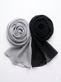 Premium Metallic Shimmer Hijab Combo - Black & Silver Gray (Pack of 2)