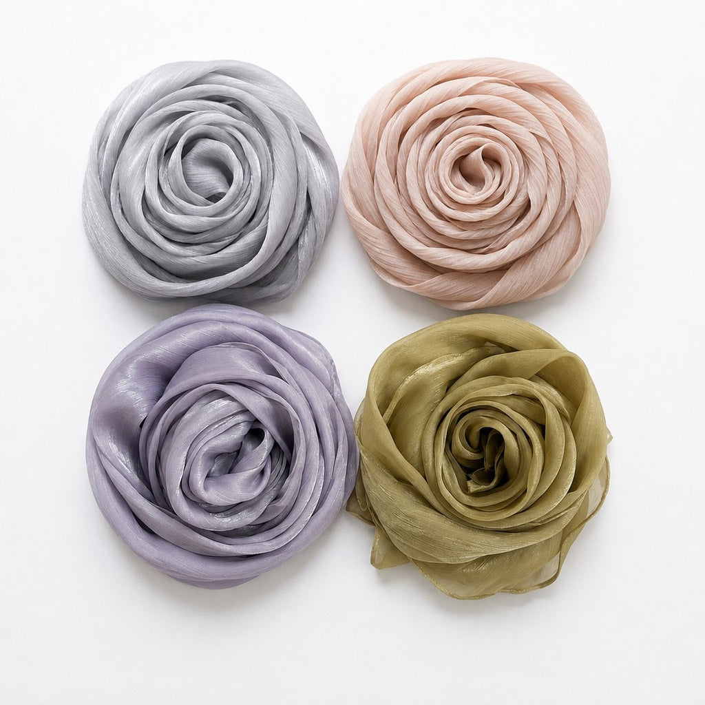 Premium Organza Shimmer Hijab Combo Pack of 4