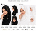 Premium Pearl Chain Hijab Combo Pack of 2 (Black & White) | Designer Chiffon Hijab Collection