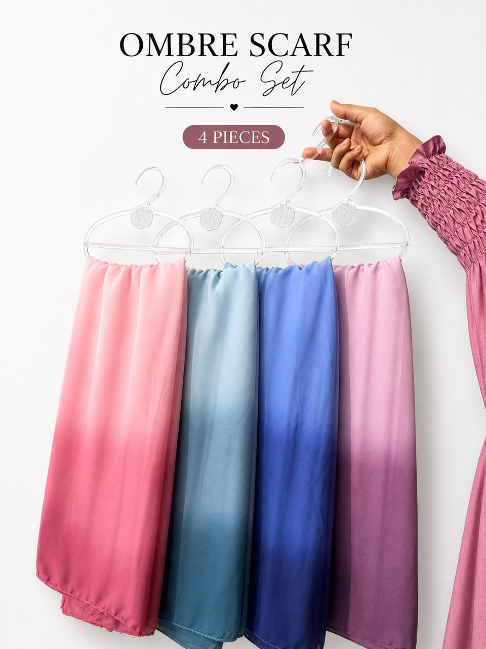 Premium Ombre Chiffon Hijab Combo Pack of 4