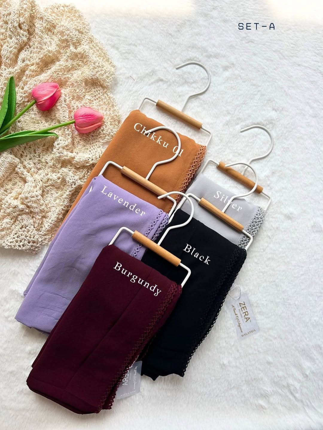 Premium Lace Border Chiffon Hijab Combo Pack of 5