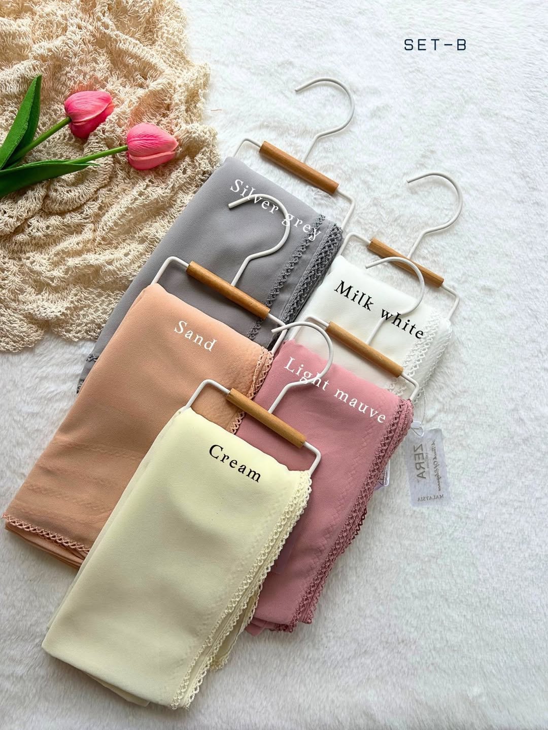 Premium Lace Border Chiffon Hijab Combo Pack of 5