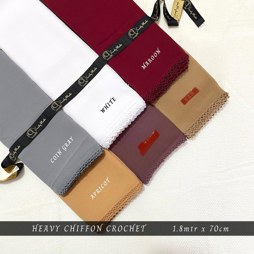 Premium Lace Edge Chiffon Hijab Combo Pack of 6