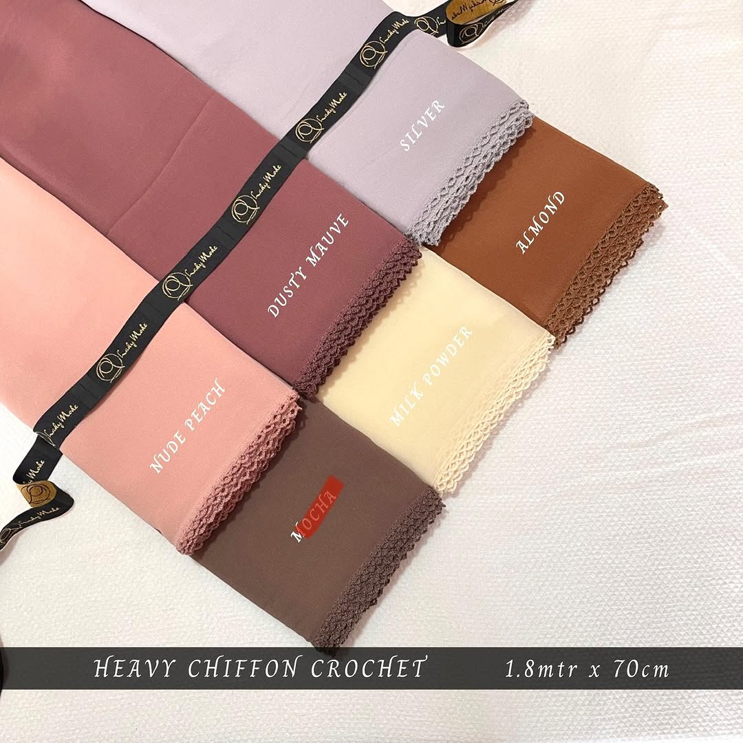 Premium Lace Edge Chiffon Hijab Combo Pack of 6