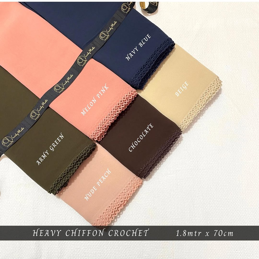 Premium Lace Edge Chiffon Hijab Combo Pack of 6