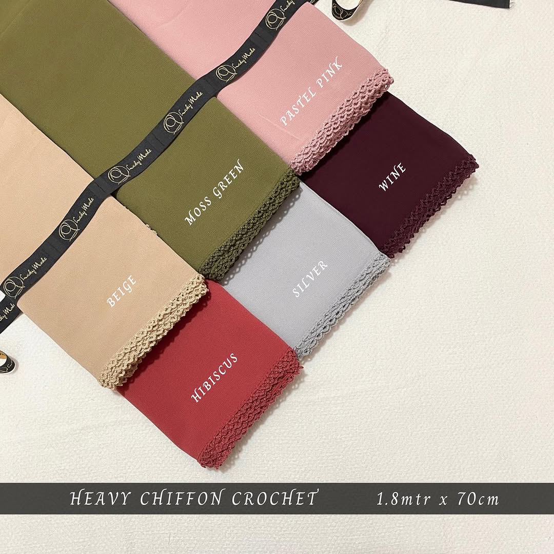 Premium Lace Edge Chiffon Hijab Combo Pack of 6