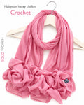 Ayeza Georgette Crochet Lace Hijab for Women | Premium Soft Georgette Stole