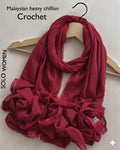 Ayeza Georgette Crochet Lace Hijab for Women |  Elegant Lace Border | Everyday & Party Wear | 185 × 75 cm