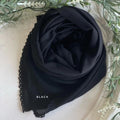 Premium Malaysian Heavy Chiffon Hijab with Elegant Crochet Lace Border