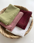 Premium Malaysian Heavy Chiffon Hijab with Crochet Lace Border