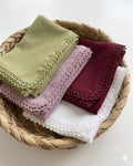 Premium Malaysian Heavy Chiffon Hijab with Crochet Lace Border