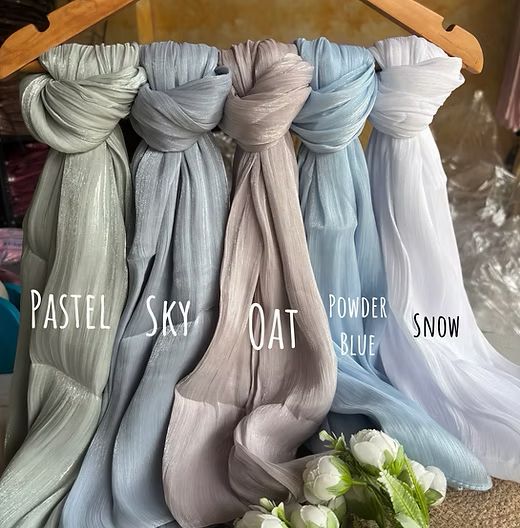 Premium Organza Hijab for Women | Luxury Shiny Party Wear Long Scarf Veil | Lightweight Breathable Elegant Shimmer Hijab Shawl