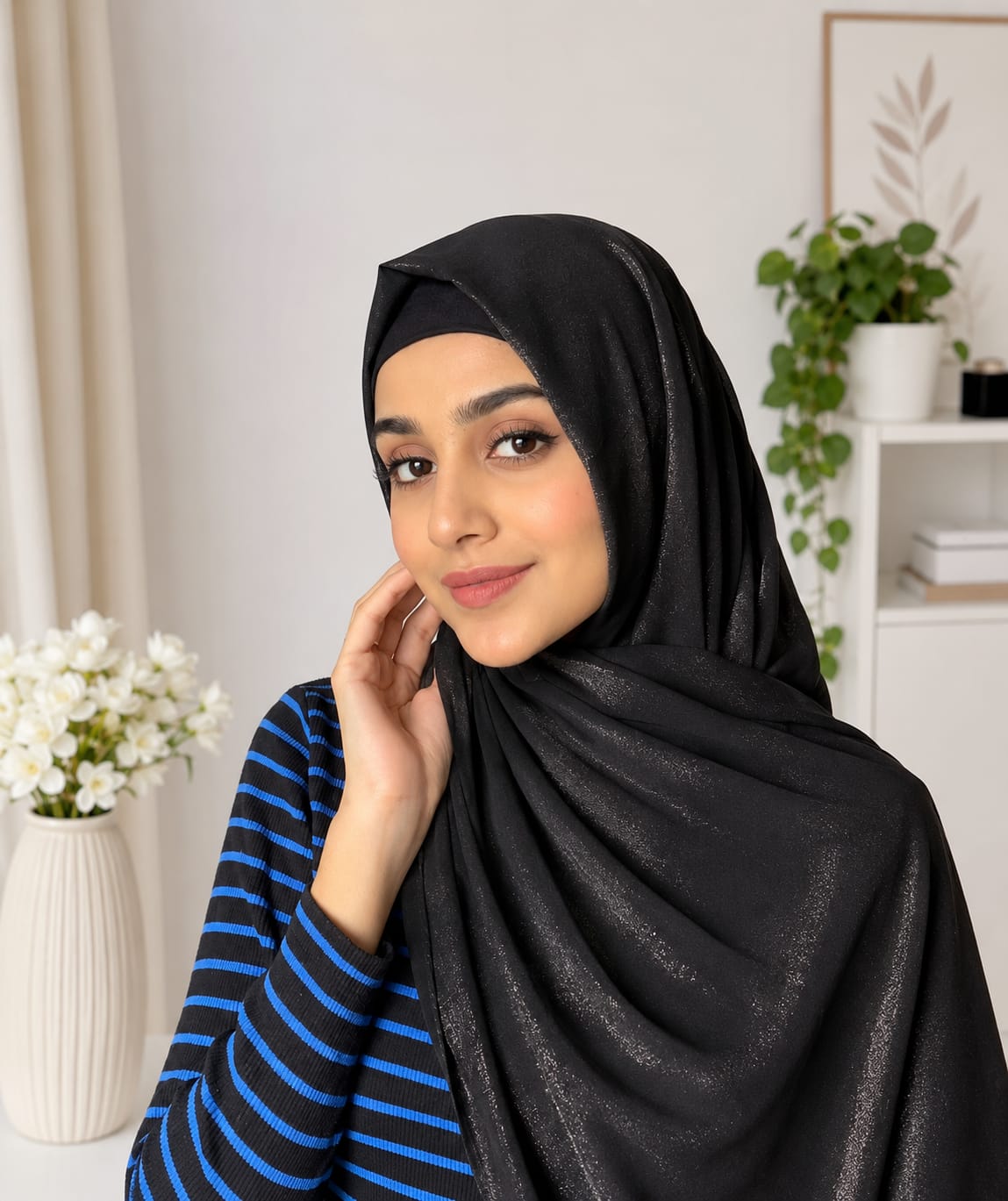 Shimmer Georgette Hijab | Soft Lightweight Georgette Hijab for Women | Party Wear & Daily Wear Headscarf