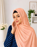 Peach Shimmer Georgette Hijab | Soft Lightweight Georgette Hijab for Women | Party Wear & Daily Wear Headscarf