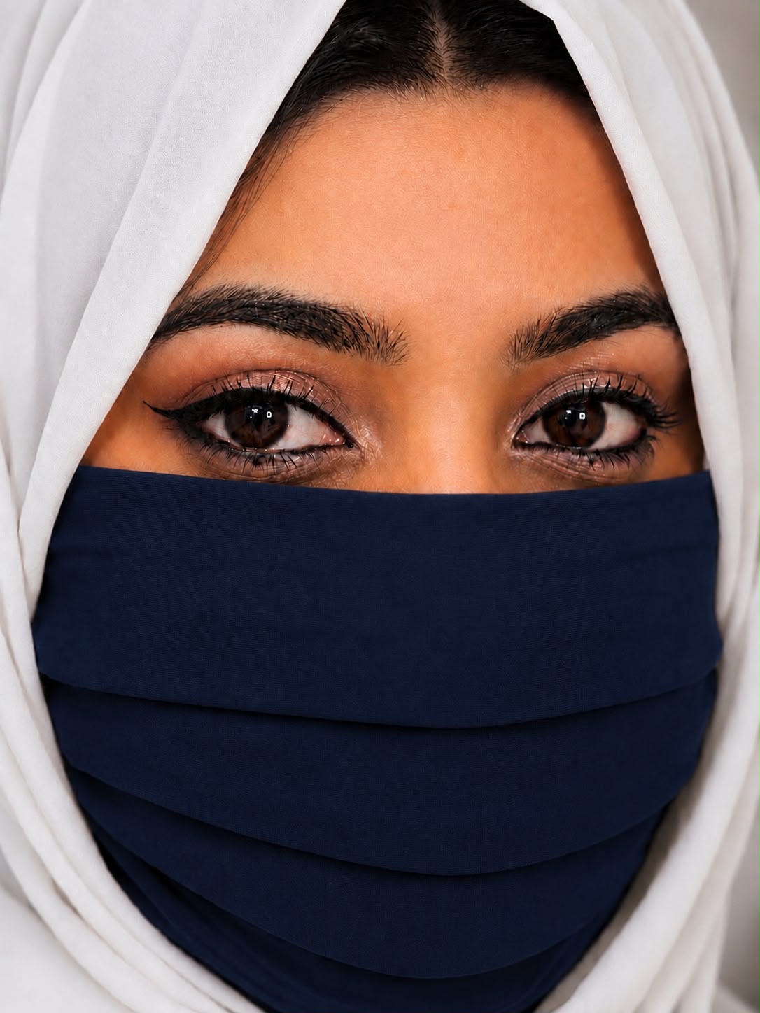 Premium Navy blue plain mask Islamic face covering face mask