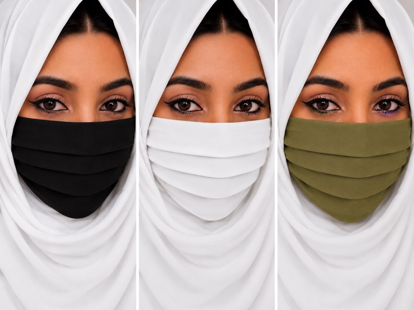 Premium soft touch plain mask combo pack of 3 all-day wear
